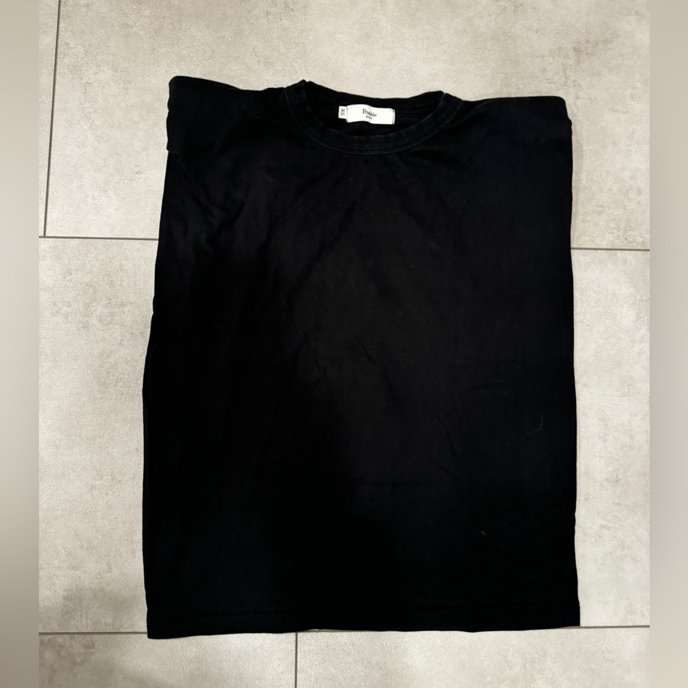 The Frankie Shop Crew Neck Padded Shoulder TeeBlack Size XS